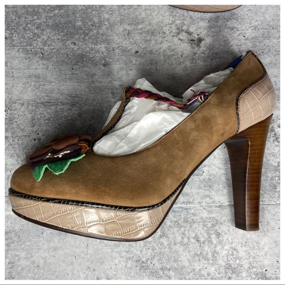 Poetic License Suede Rose Embellished High Heels - Picture 4 of 7